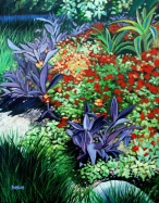 Purple Plants and Red Flowers